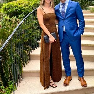 RHEANNON SPLIT Mesh Maxi Dress